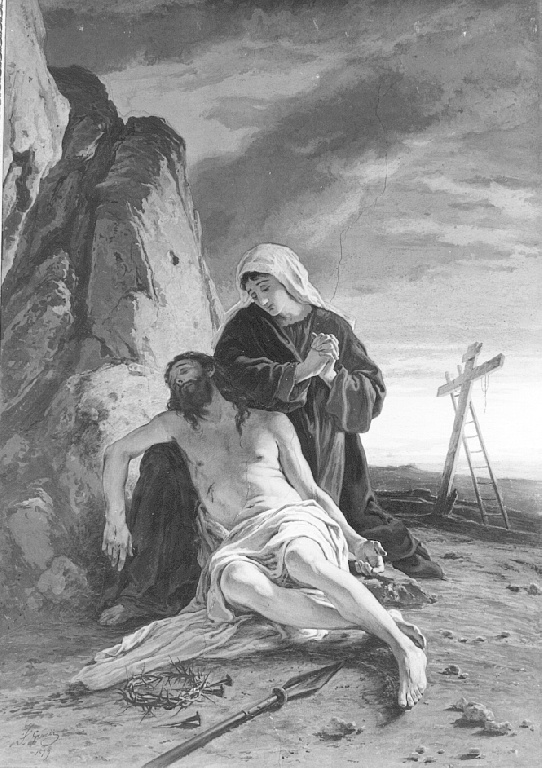 Pietà (dipinto) di Grandi Francesco (sec. XIX)