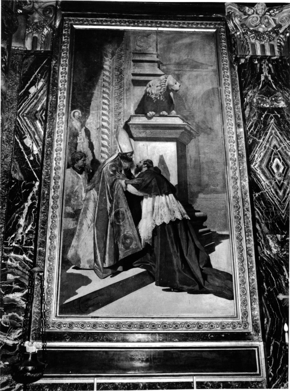 incontro tra San Francesco di Sales e il beato Giovanni Ancina (dipinto, complesso decorativo) di Maccari Cesare (sec. XIX)