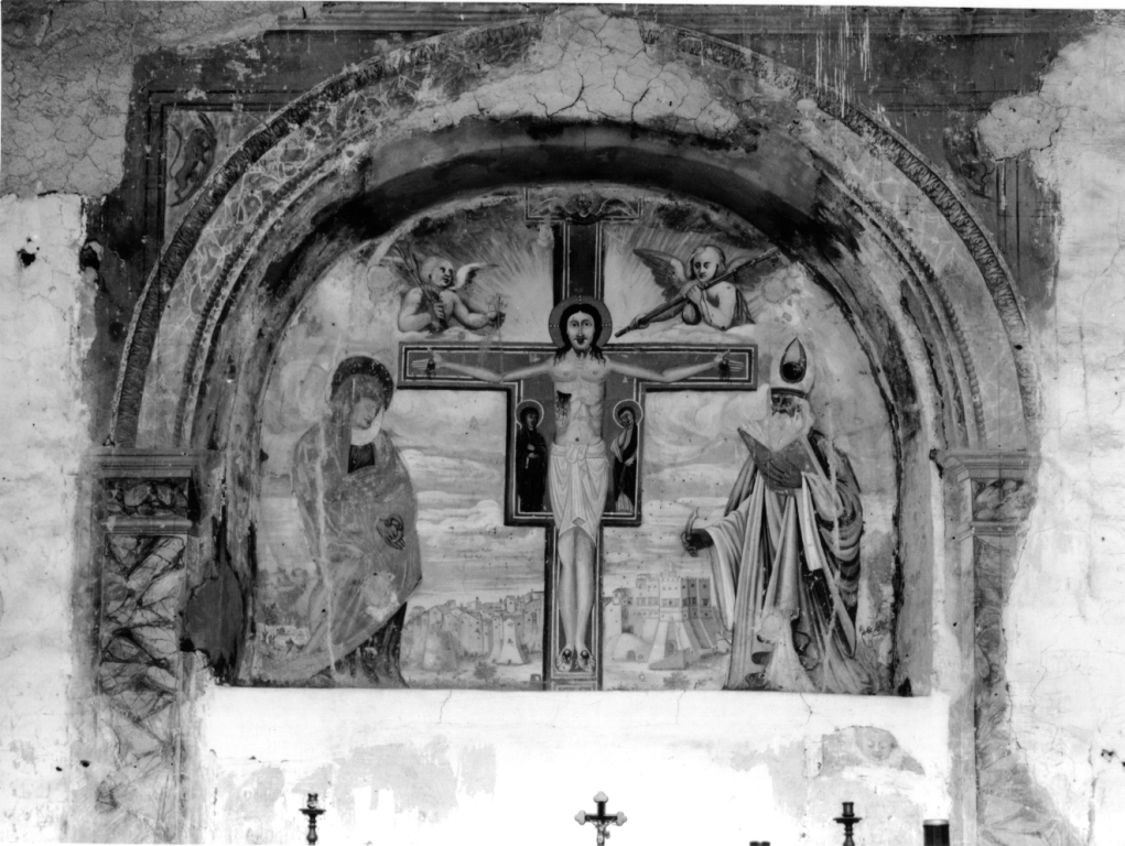 Cristo crocifisso tra santi (dipinto) - ambito laziale (sec. XVIII)