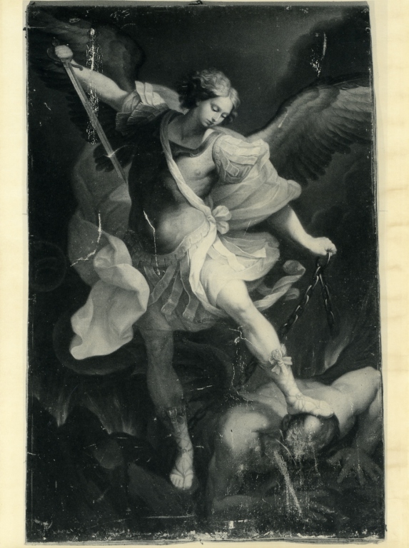 San Michele Arcangelo combatte Satana (dipinto) - ambito laziale (sec. XVIII)