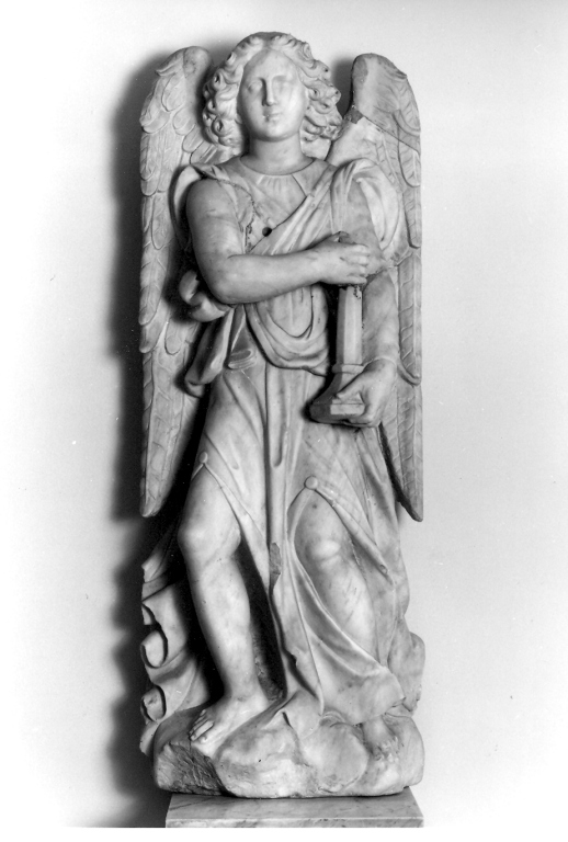 angelo reggicandeliere (scultura) - ambito napoletano (?) (primo quarto sec. XVI)