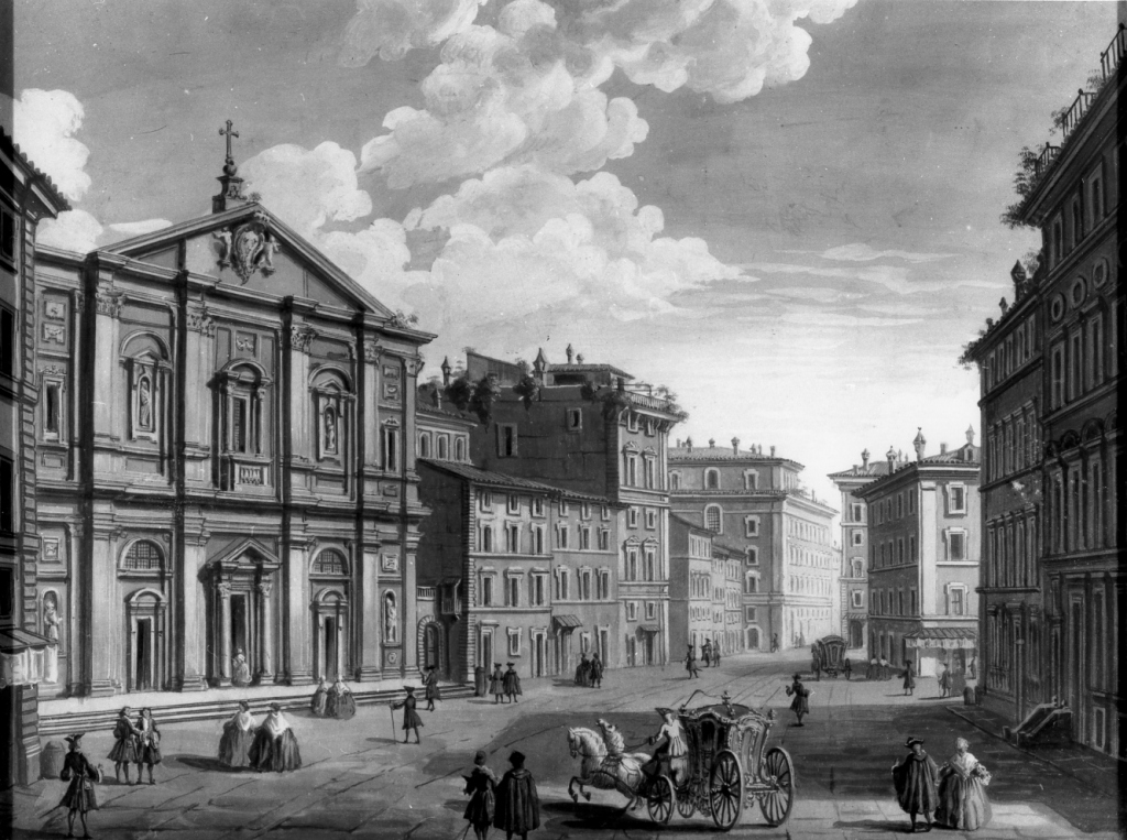 piazza San Luigi dei Francesi (dipinto) - ambito romano (prima metà sec. XVIII)