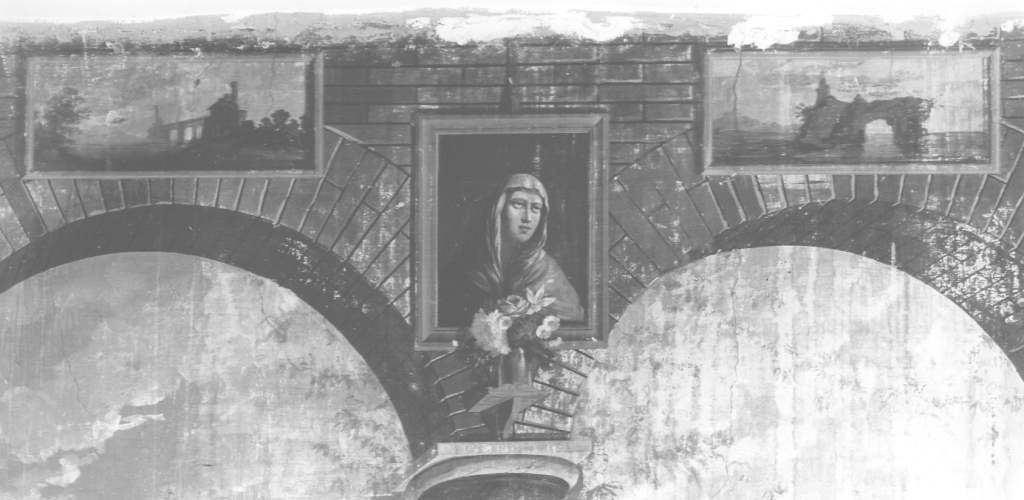 paesaggi dipinti e dipinto con la Madonna (dipinto, ciclo) - ambito laziale (sec. XIX)