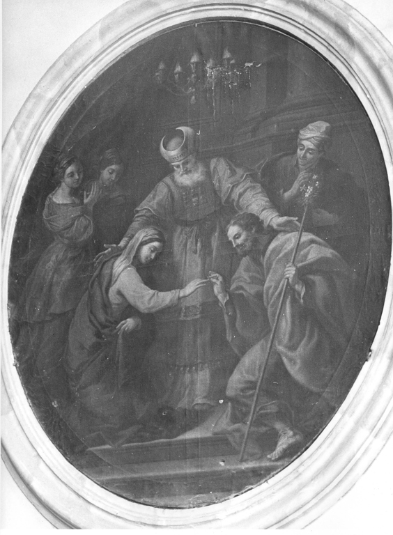 Sposalizio di Maria Vergine (dipinto, pendant) di Pesci Girolamo (attribuito) (sec. XVIII)