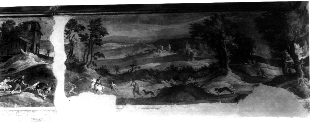 caccia al cinghiale (dipinto) di Brill Paul (sec. XVI)