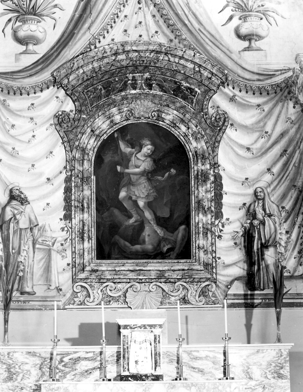 San Michele Arcangelo combatte Satana (dipinto) - ambito romano (sec. XVIII)