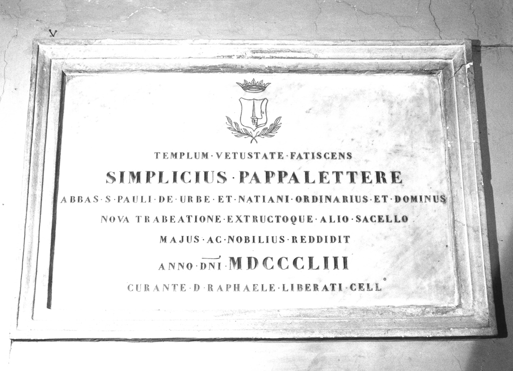 lapide commemorativa, opera isolata - ambito laziale (sec. XIX)