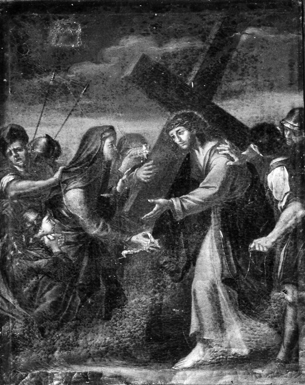 stazione IV: Gesù incontra la Madonna (dipinto) - ambito romano (prima metà sec. XVIII)