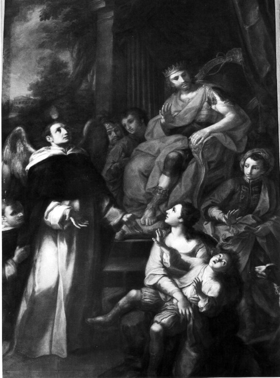 San Vincenzo Ferrer riporta alla vita un bambino (dipinto) - ambito romano (sec. XVII)