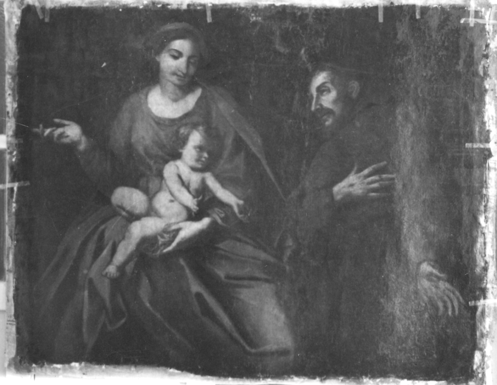 Madonna con Bambino e San Francesco (dipinto) - ambito Italia centrale (sec. XVII)