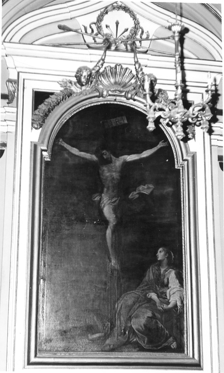 Cristo crocifisso con Santa Maria Maddalena (dipinto) - ambito romano (metà sec. XVIII)