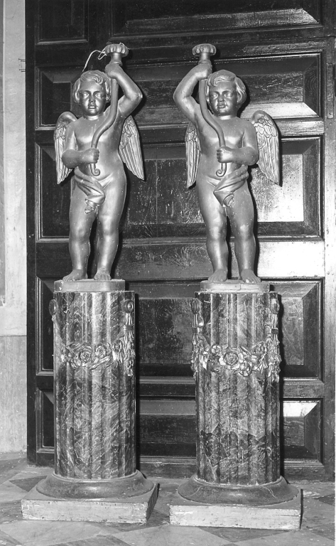 angelo reggicandelabro (statua, coppia) - ambito laziale (seconda metà sec. XIX)