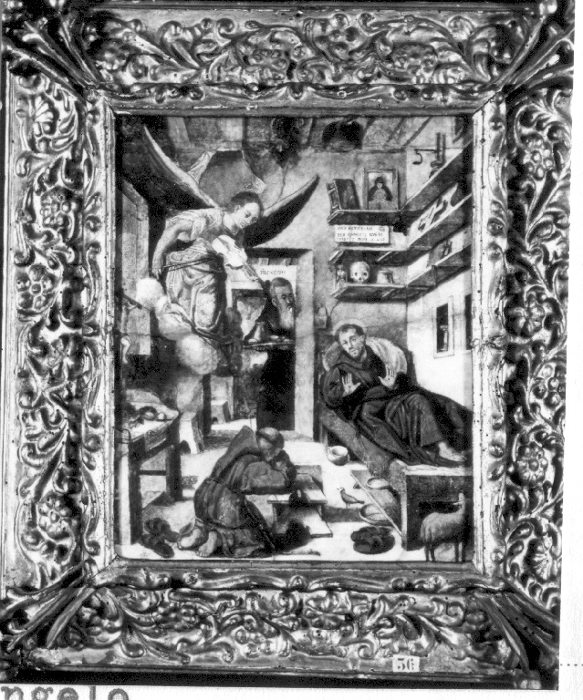 San Francesco d'Assisi ricreato dalla musica di un angelo (dipinto) di Piazza Paolo detto Fra' Cosimo Cappuccino (attribuito) (inizio sec. XVII)