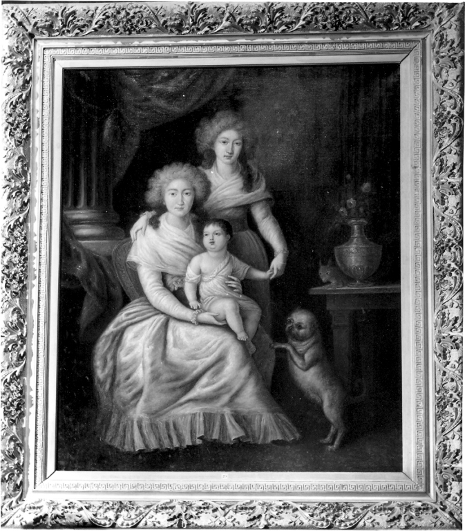 ritratto della principessa Bariatinsky con i figli Ivan e Anna (dipinto) - ambito francese (?) (ultimo quarto sec. XVIII)