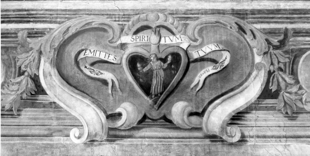 cuore con cartiglio (dipinto) di Mezzetti Francesco (attribuito) (fine sec. XVII)