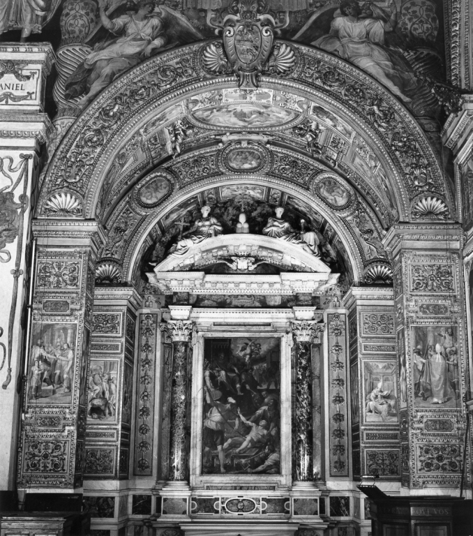 scene della vita di San Eleuterio, San Genesio e San Lorenzo (decorazione pittorica, ciclo) di Pozzo Giovan Battista (sec. XVI)