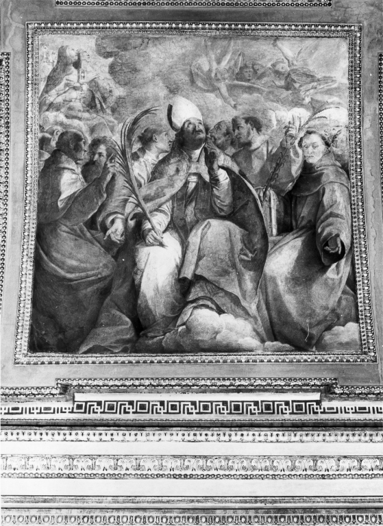 San Eleuterio vescovo e Santi francescani (dipinto) di Pozzo Giovan Battista (sec. XVI)