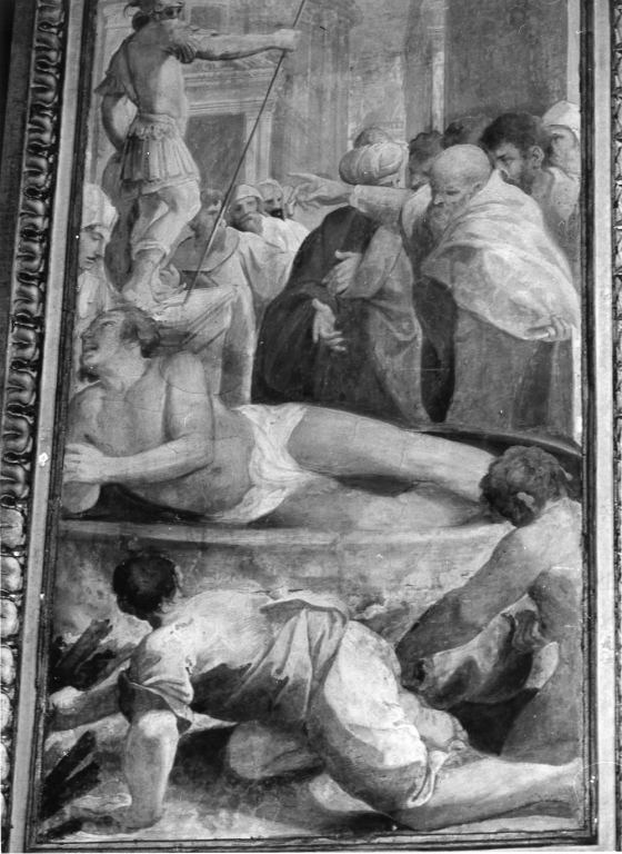 San Eleuterio vescovo sottoposto ad un martirio (dipinto) di Pozzo Giovan Battista (sec. XVI)