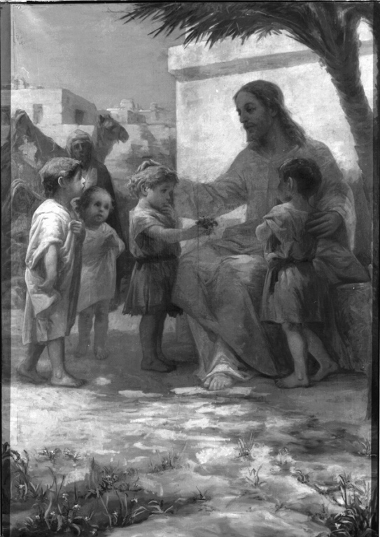Cristo benedice i fanciulli (dipinto) di Ballerini Ettore (primo quarto sec. XX)