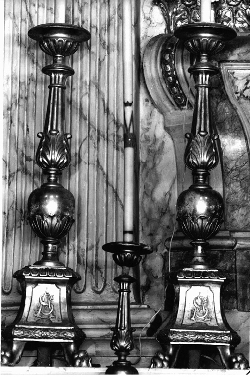 candeliere d'altare - ambito laziale (seconda metà sec. XIX)
