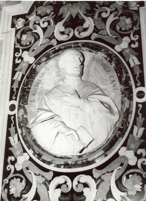 Sant'Anselmo arcivescovo di Canterbury (rilievo) di Campi Paolo (sec. XVIII)