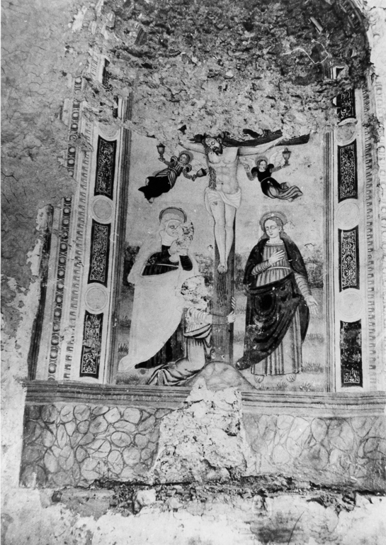 crocifissione di Cristo con la Madonna e santi (dipinto) - ambito laziale (secc. XVI/ XVII)