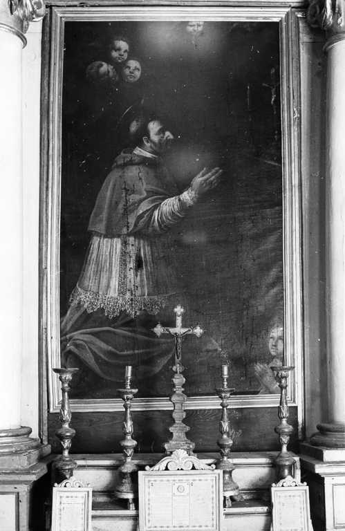 San Carlo Borromeo in adorazione della croce (dipinto) - ambito laziale (fine/inizio secc. XVII/ XVIII)