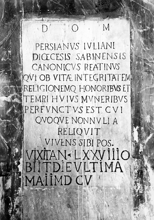 lapide commemorativa - ambito laziale (sec. XVII)
