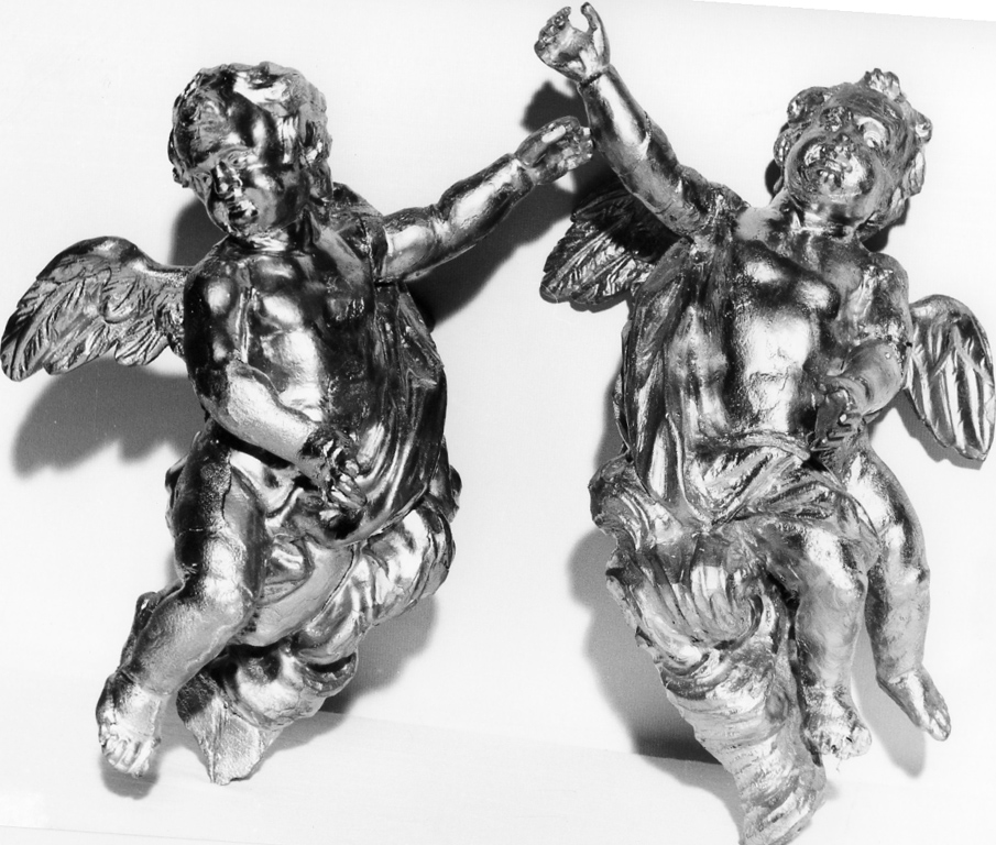 angelo reggistemma (scultura, serie) - ambito laziale (sec. XVII)