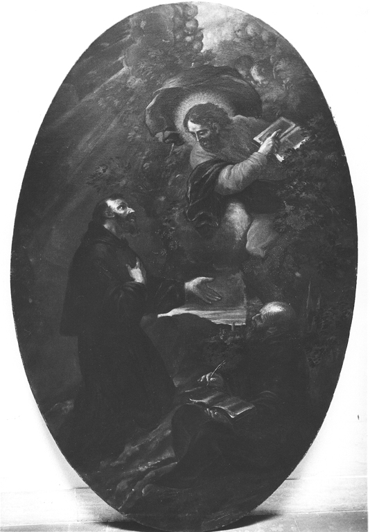 San Francesco d'Assisi riceve la Regola (dipinto) - ambito romano (sec. XVII)