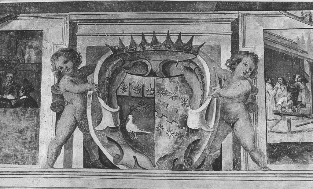 putti reggistemma (dipinto) di Manenti Vincenzo (sec. XVII)