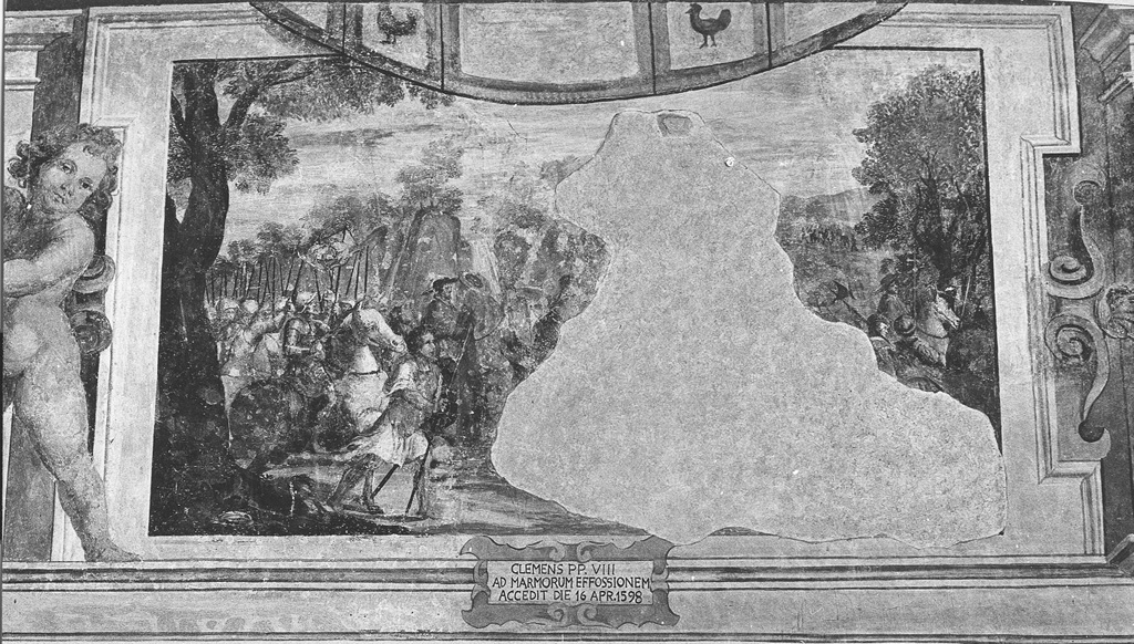 Clemente VIII Aldobrandini si reca alle Marmore (dipinto) di Manenti Vincenzo (sec. XVII)