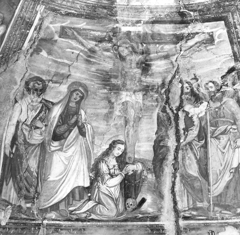 crocifissione di Cristo con la Madonna e santi (dipinto) - ambito umbro-laziale (sec. XVII)