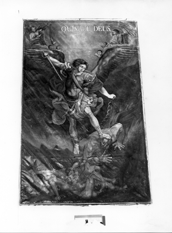 San Michele Arcangelo combatte Satana (dipinto) - ambito laziale (sec. XIX)