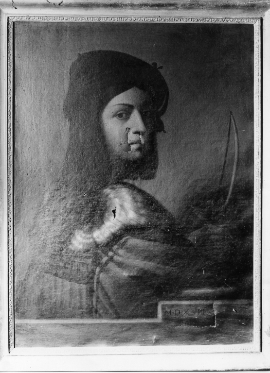 busto ritratto d'uomo (dipinto) - ambito laziale (sec. XIX)