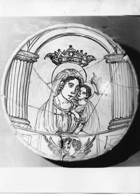 Madonna con Bambino (piatto) - ambito laziale (sec. XVII)