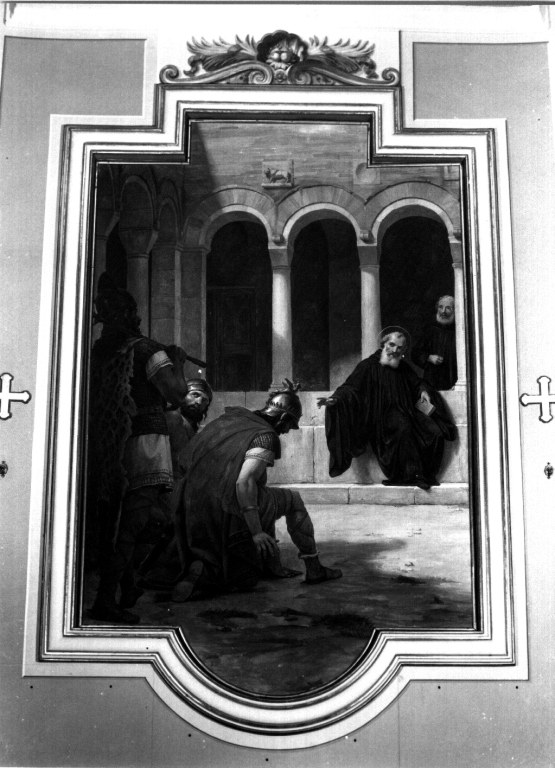 San Benedetto riceve la visita di Totila (dipinto) di Gagliardi Francesco, Gagliardi Giovanni (sec. XIX)
