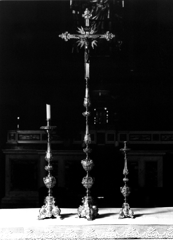 croce d'altare, elemento d'insieme - ambito viterbese (fine, prima metà sec. XVIII, sec. XIX)