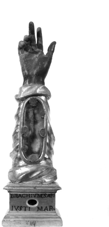 reliquiario antropomorfo - a braccio - ambito laziale (fine sec. XIX)