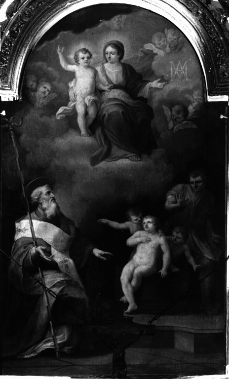 Madonna con Bambino in gloria con San Nicola da Bari (pala d'altare) - ambito napoletano (sec. XVIII)