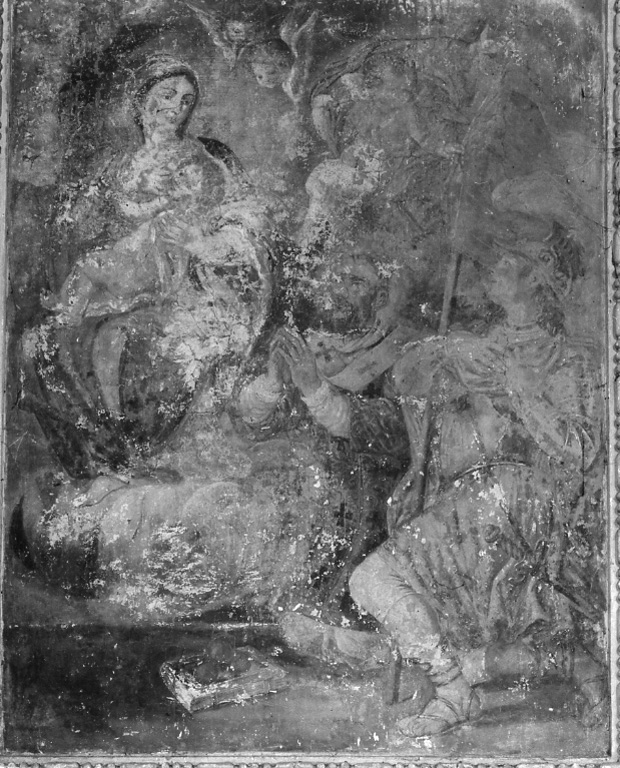 Madonna con Bambino con San Biagio e Sant'Ambrogio (dipinto) - ambito laziale (fine sec. XVII)