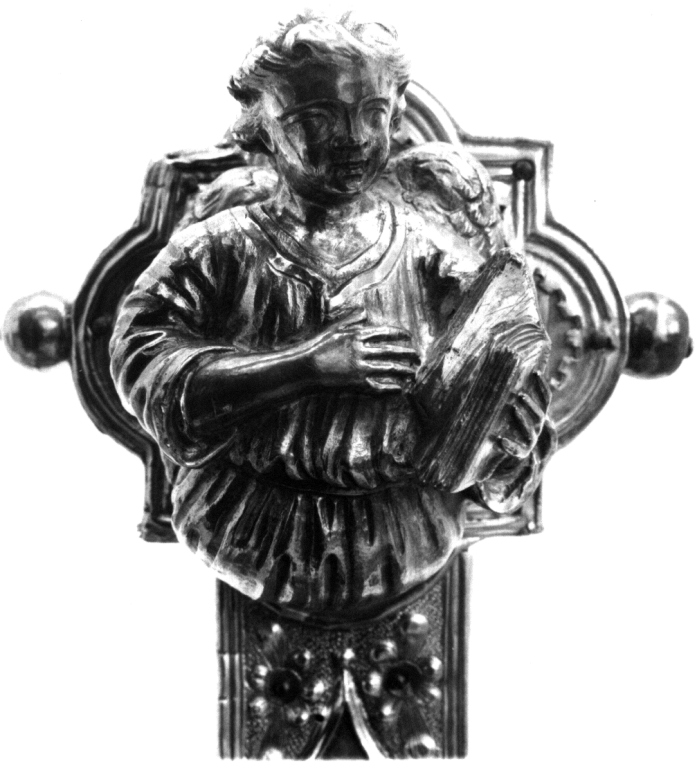 simbolo di San Matteo: angelo (rilievo, elemento d'insieme) di Vannini Pietro (attribuito) (fine sec. XV)