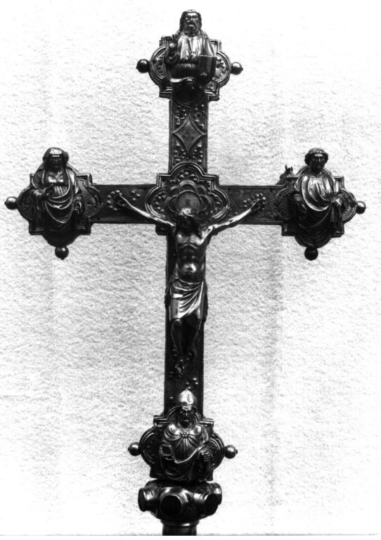 Cristo crocifisso (rilievo, elemento d'insieme) di Vannini Pietro (attribuito) (fine sec. XV)