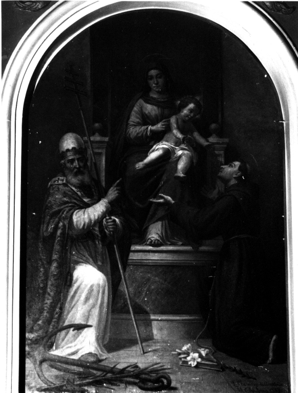 Madonna con Bambino e Santi (pala d'altare) di Cherubini Luigi (sec. XIX)