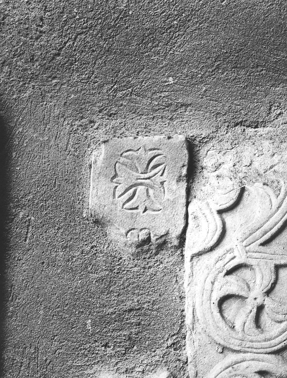 lastra, frammento - bottega romana (secc. IX/ X)