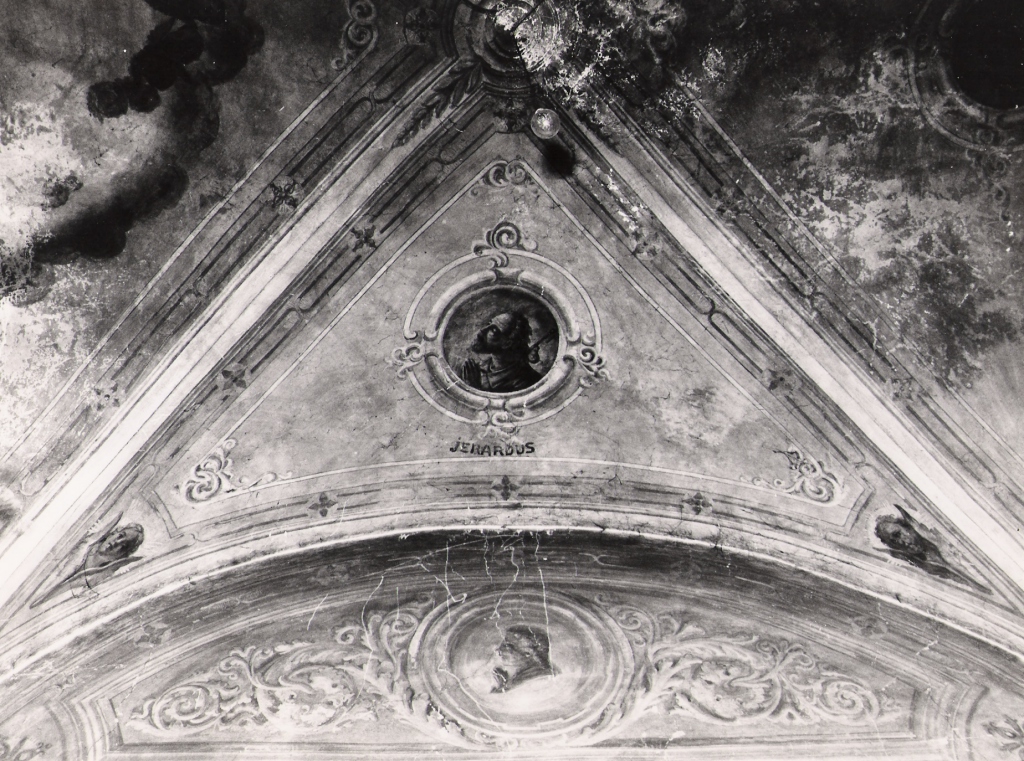 colomba dello Spirito Santo e Santi (decorazione pittorica) - ambito Italia meridionale (prima metà sec. XVIII)
