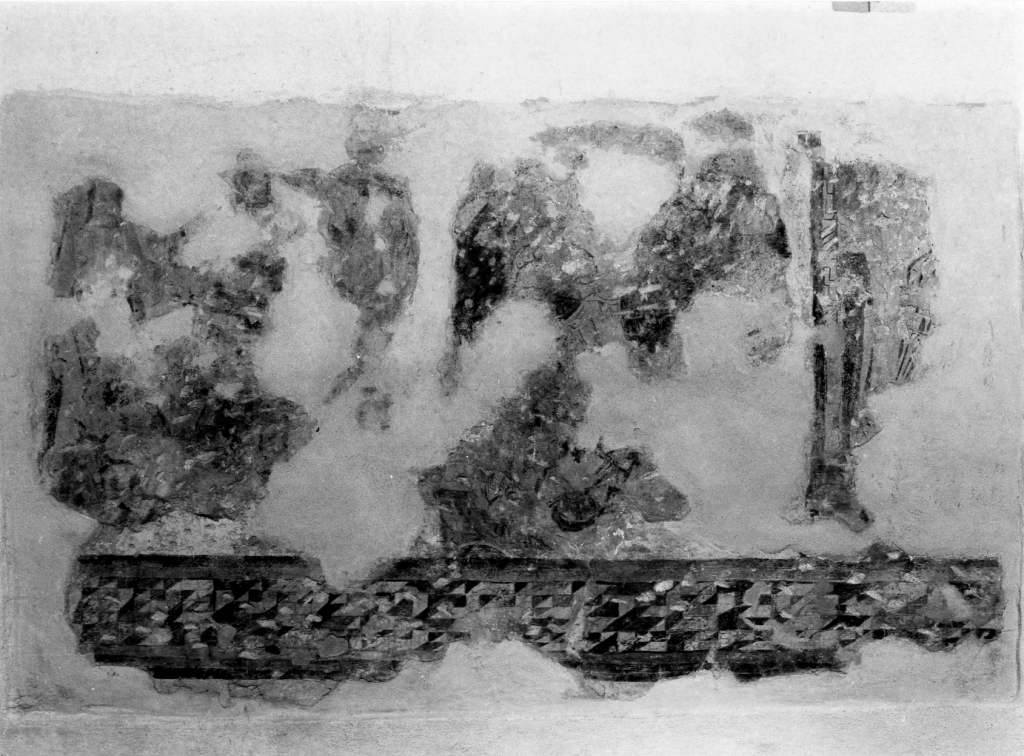 motivi decorativi (dipinto, frammento) - ambito laziale (secc. XII/ XIII)