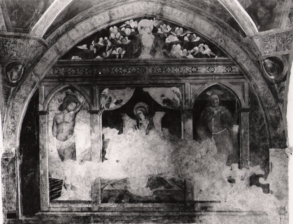 Madonna con Bambino e Santi (dipinto, complesso decorativo) - ambito campano (fine sec. XV)