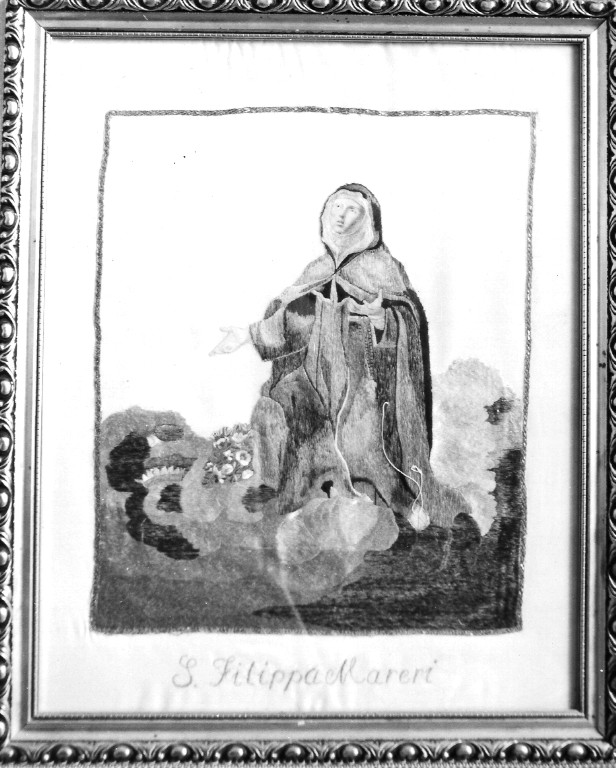 Beata Filippa Mareri (decorazione a ricamo) - ambito laziale (sec. XVIII)