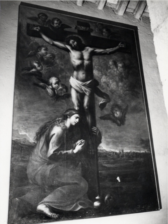 Cristo crocifisso con Santa Maria Maddalena (dipinto) di Graziani Francesco (attribuito) (seconda metà sec. XVII)